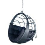 Balanço Trancoso Preto Com Assento Sarja Preta