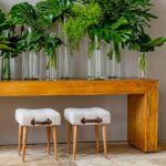 Pufe Linho Bege com Puxador