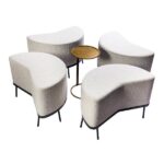 Pufe Seixo Linho Cru (1/2 Lua)