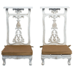 Genuflexório Estilo Barroco Pátina Dourada - Par