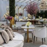 Bistrô Dubai Baixo Ouro com Tampo Mármore Bege