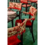 Cadeira Duomo com Braço com Encosto Floral com Pingente Vermelho