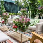 Mesa Ferro Ouro Velho Centro com Palha Inferior Ouro Velho