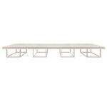 Tampo Mesa em Laca e Mármore Travertino Bege