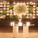 Tampo de Vidro Transparente com Base Elle Branca