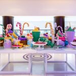 Tampo Vênus com Vidros e Centro de Espelho com Base Bambu Ferro Branca