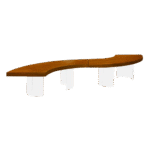 Tampo Curvo Madeira Natural com Base Curva Cristal