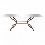 Tampo Espelho Friso Prata com Base Bambu Ferro