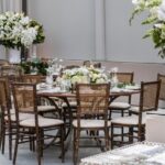 Tampo Espelho Bronze com Base Bambu Ferro Cinza