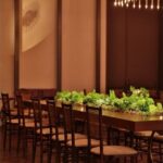 Tampo Retangular Madeira Natural com Base Bambu Ferro