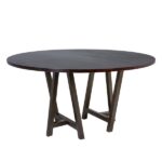 Tampo Tabaco com Base Cavalete Ferro Dourado Envelhecido