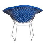 Poltrona Bertoia Diamante com Capa Corino Azul