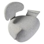 Poltrona Milão  Giratória Linho Cinza Mesclado