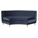 Sofá Manoela Veludo Inca Azul 06 (02 módulos curvos - 01 reto)