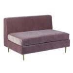 Sofá Manoela Veludo Rosa Bois de Rose (02 módulos curvos + 01 reto)