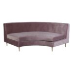 Sofá Manoela Veludo Rosa Bois de Rose (02 módulos curvos + 01 reto)
