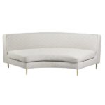 Sofá Manoela Linho Geométrico Cru (02 módulos curvos + 01 reto)