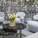 Poltrona Milão  Giratória Linho Cinza Mesclado