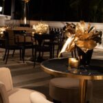 Bistrô Dubai Baixo Ouro com Tampo Mármore Preto