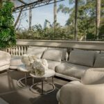 Mesa Dubai Centro Prata com Tampo Mármore Branco - Grande