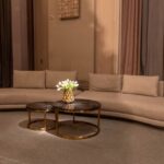 Sofá Milão Curvo Linho Cinza Mesclado (Módulo esquerdo + direito)