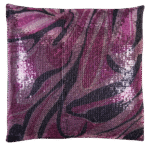 Almofada Paetê Arabesco Rosa e Azul