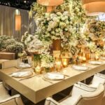 Tampo Mesa em Laca e Mármore Travertino Bege