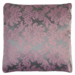 Almofada Adamascado Floral Prata com Rosa Bois de Rose