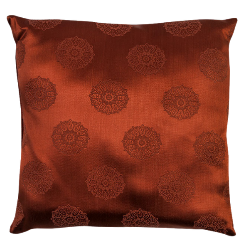 Almofada Cetim Terracota 0.40l X 0.40p Com Desenho Mandala