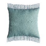 Almofada Linho Verde com Franjas Laterais