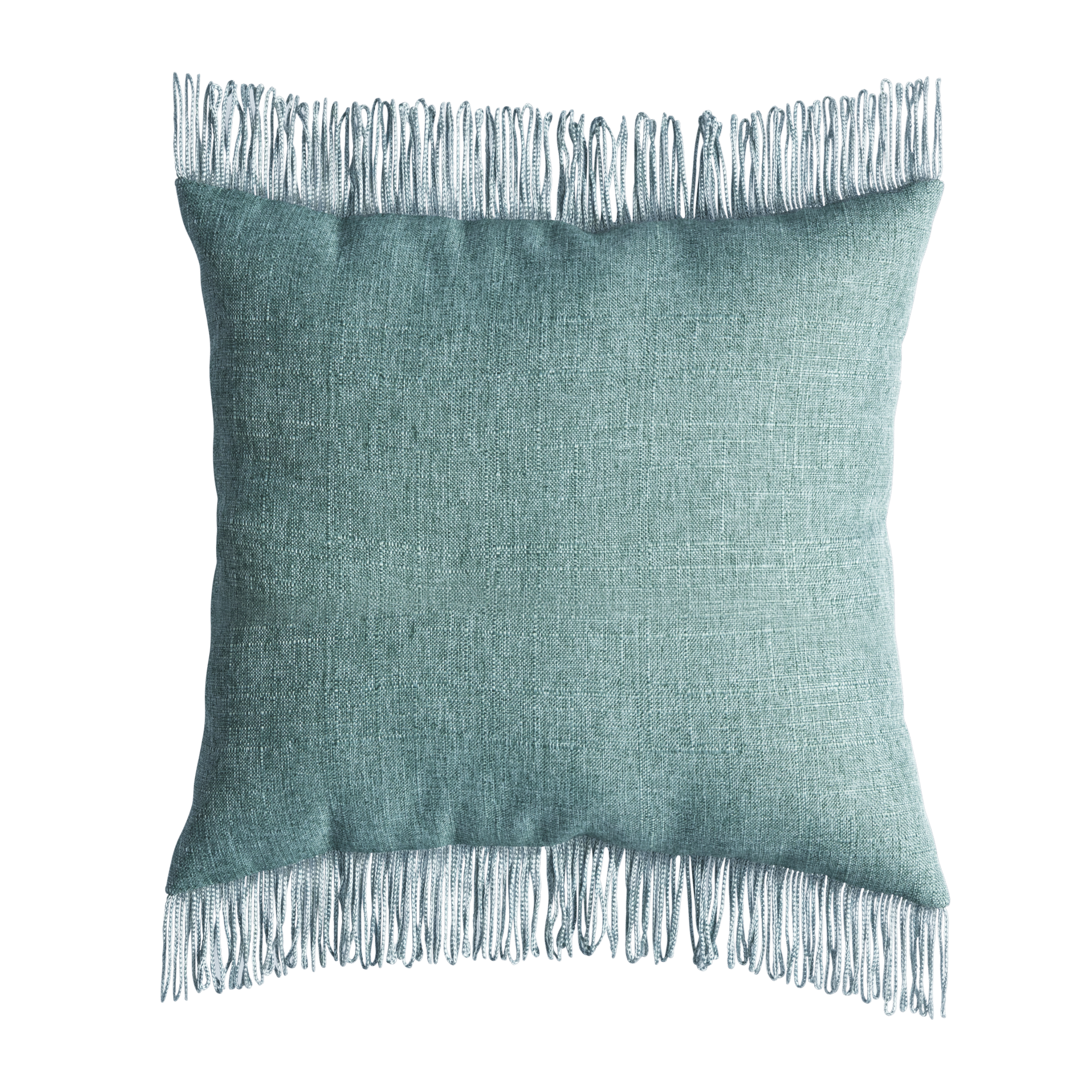 Almofada Linho Verde 0.40l X 0.40p (Com Franjas Laterais)