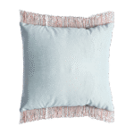 Almofada Veludo Inca Salmão com Franjas Laterais Mescladas