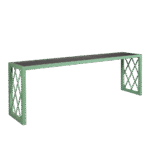 Aparador Ferro Treliça Laca com Tampo Mármore Verde Alpi