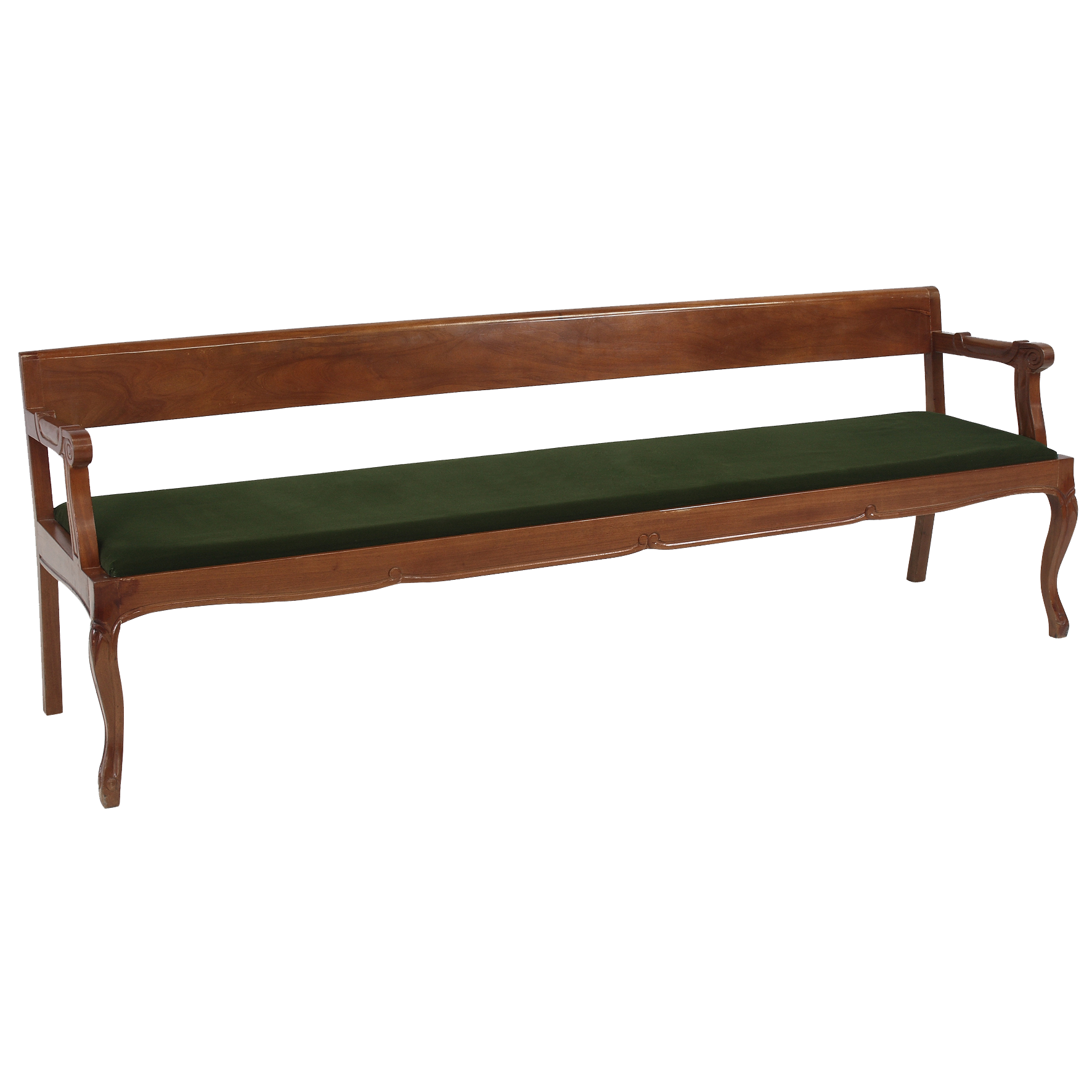 Banco Cerimônia com Assento Veludo Verde 2,35 x 0,51 x 0,48 h