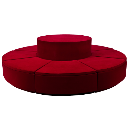 Banco S Redondo com Encosto Central - 3,00m diâmetro