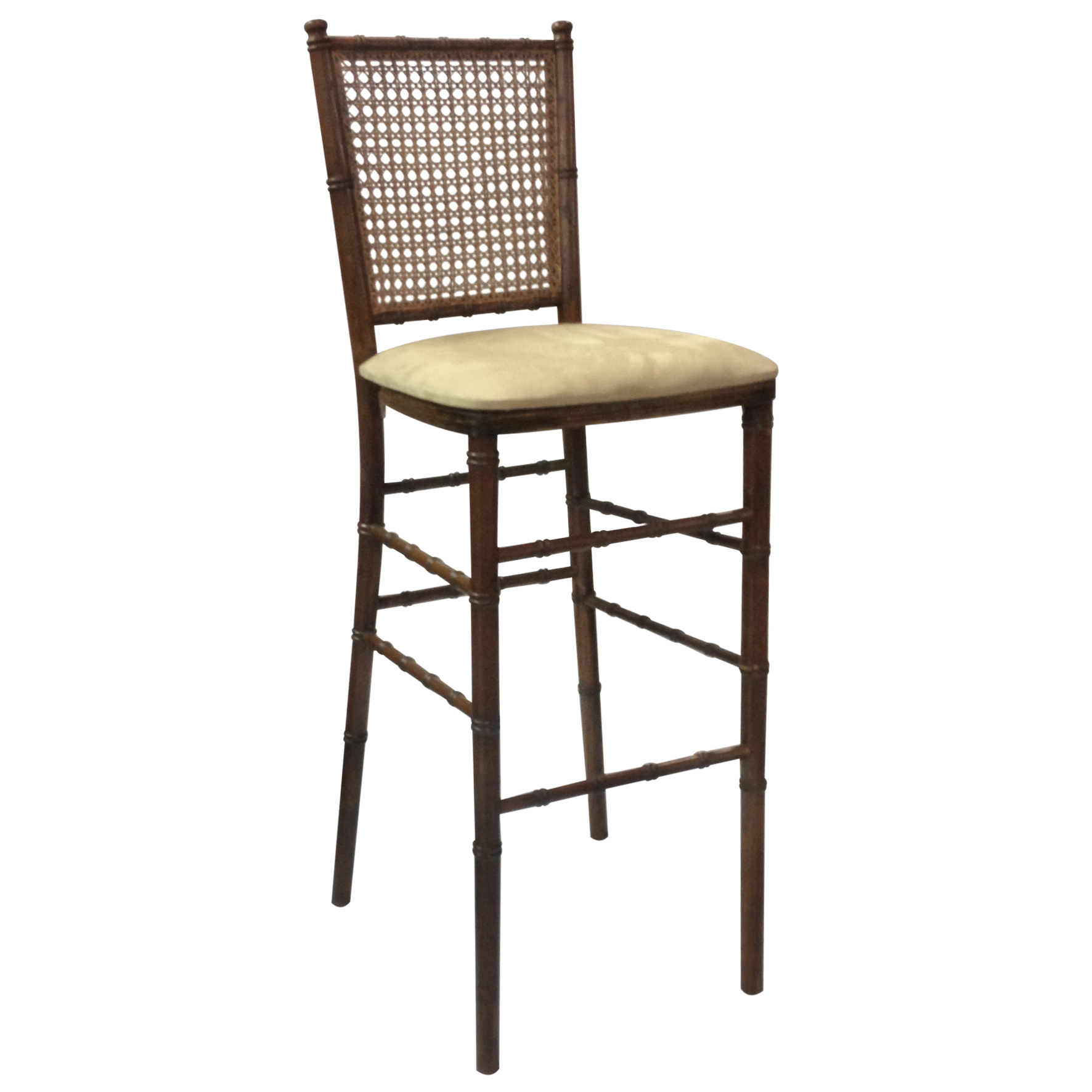 Banqueta Pandoro com Assento Camurça Fendi - 0,40 x 0,40 x 1,12h