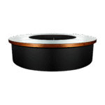 Balcão/Bar Meia Lua para Revestir com Tampo Espelho e Borda de 10cm em Madeira - 3,40m diâmetro