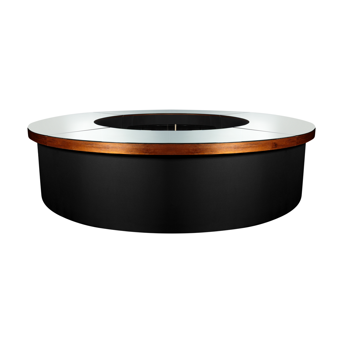 Bar Meia Lua para Revestir com Tampo Espelho e Borda de 10cm em Madeira Redondo