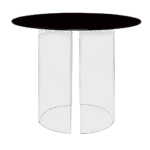 Tampo de Vidro Preto com Base Curva Cristal