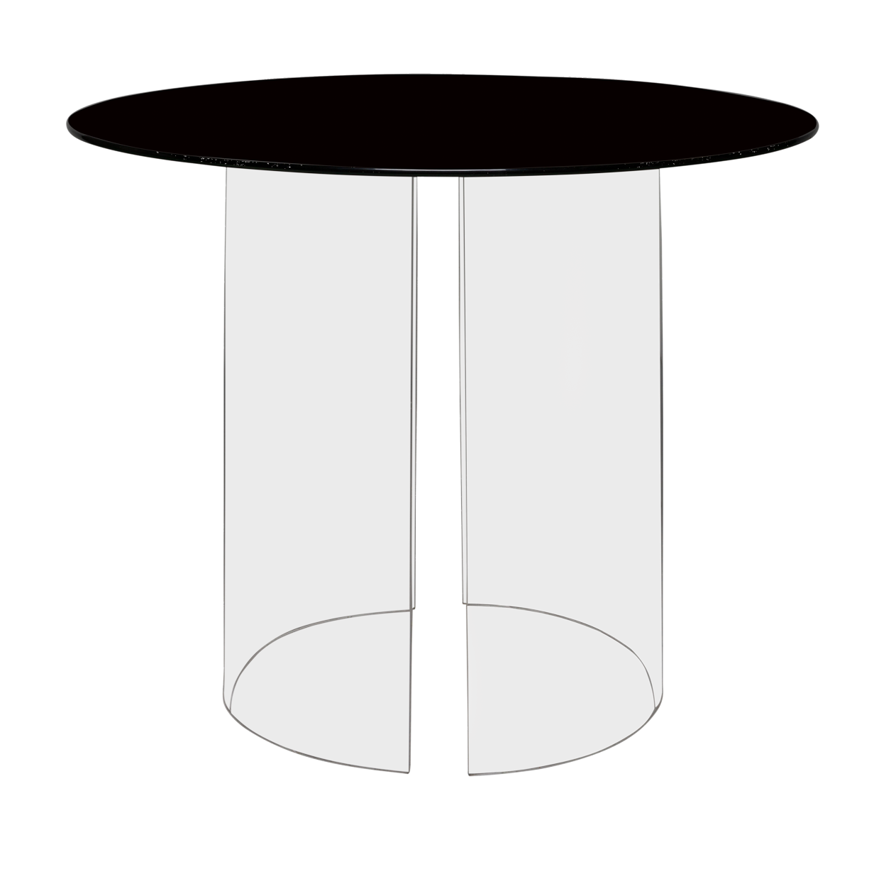 Base Curva Cristal com Tampo de Vidro Preto 1,00 diamêtro