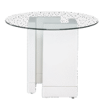 Tampo de Vidro Transparente com Base Elle Branca