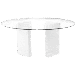 Tampo de Vidro Transparente com Base Elle Branca