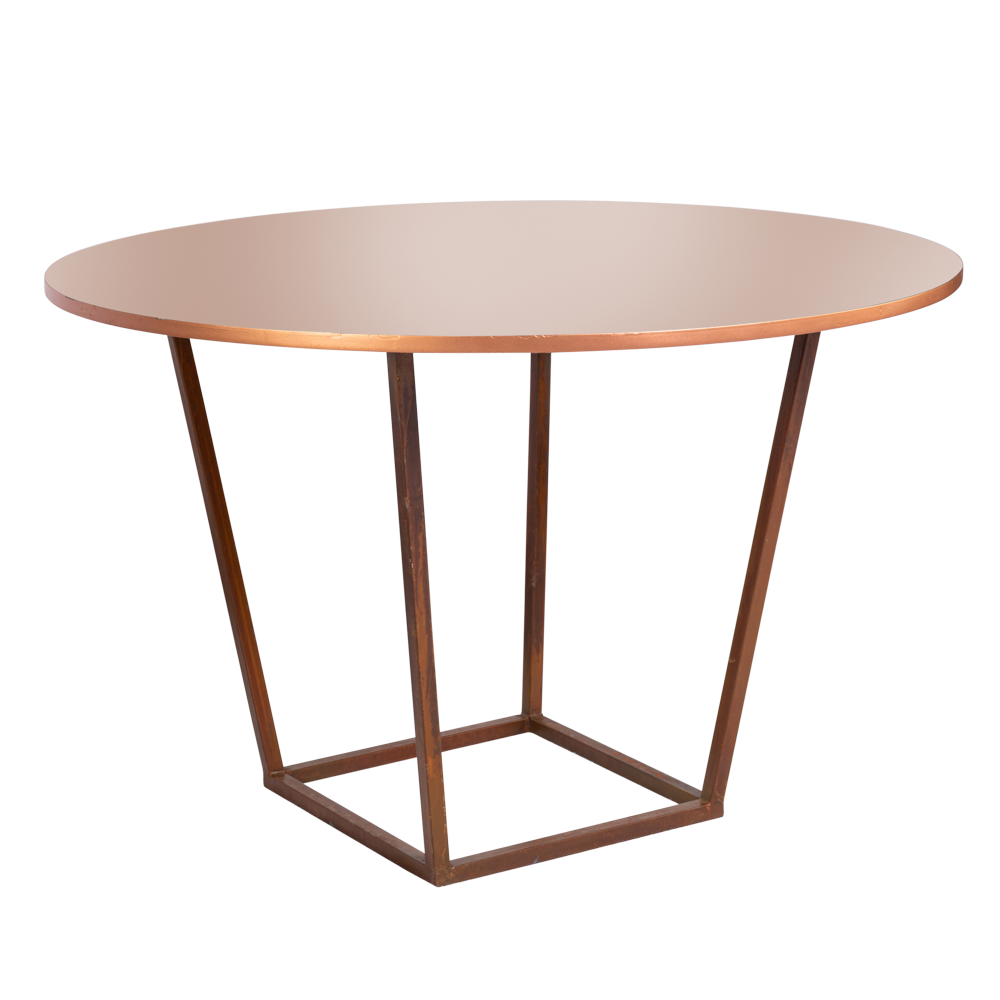 Base Trapezio Ferro Envelhecido com Tampo Espelho Bronze