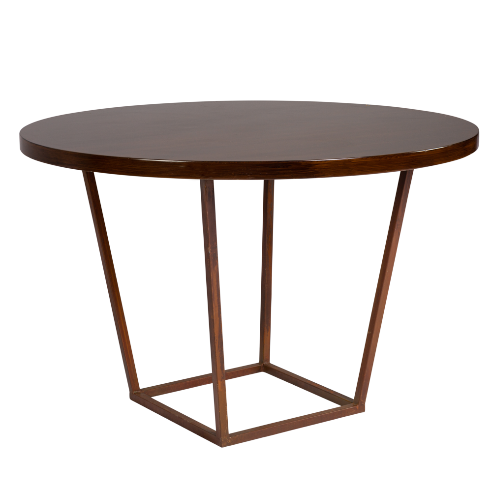 Base Trapezio Ferro Envelhecido com Tampo Imitando Madeira