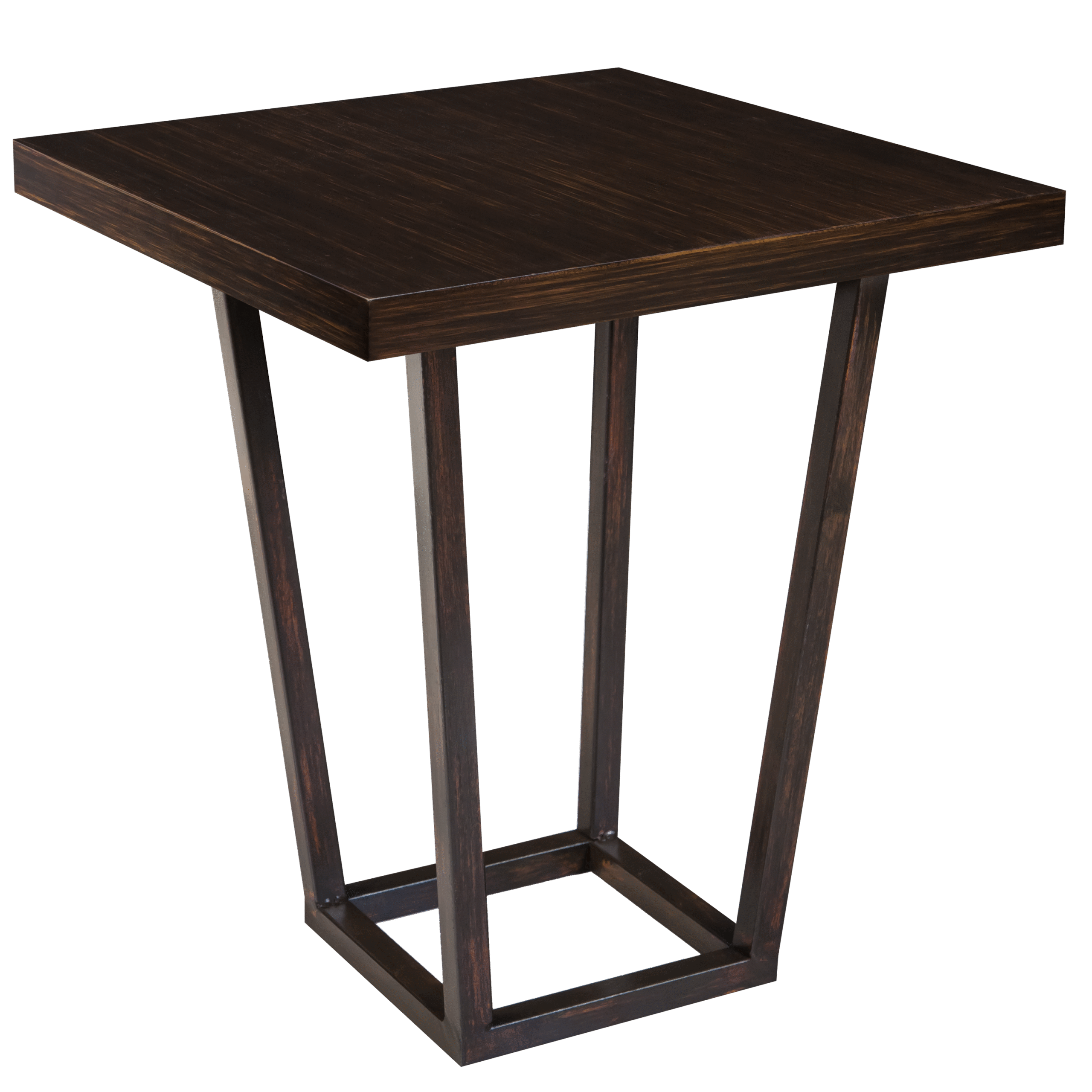 Base Trapézio Ferro Envelhecido com Tampo Laca - 0,55 x 0,55 x 0,60h