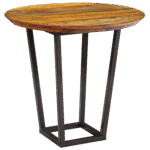 Base Trapézio Ferro Envelhecido com Tampo Madeira Demolição