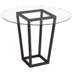 Base Trapézio Ferro Envelhecido com Tampo de Vidro