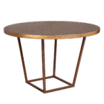 Tampo Redondo Ouro Velho com Base Trapézio Ferro Envelhecido