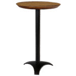 Bistrô Alto Base Preta com Tampo Madeira Demolição
