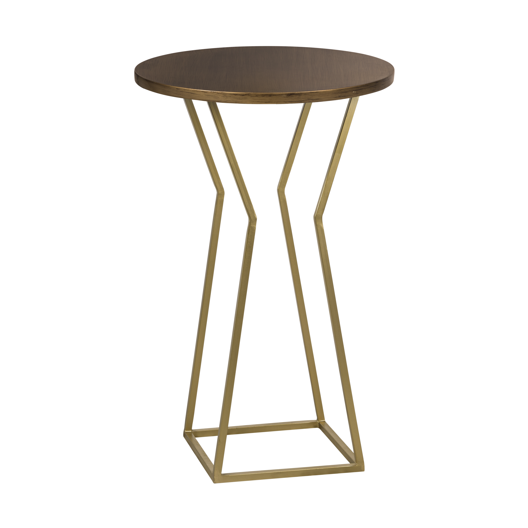 Bistrô Ampulheta Base Dourado com Tampo Laca - 0,65 diâmetro x 1,02h